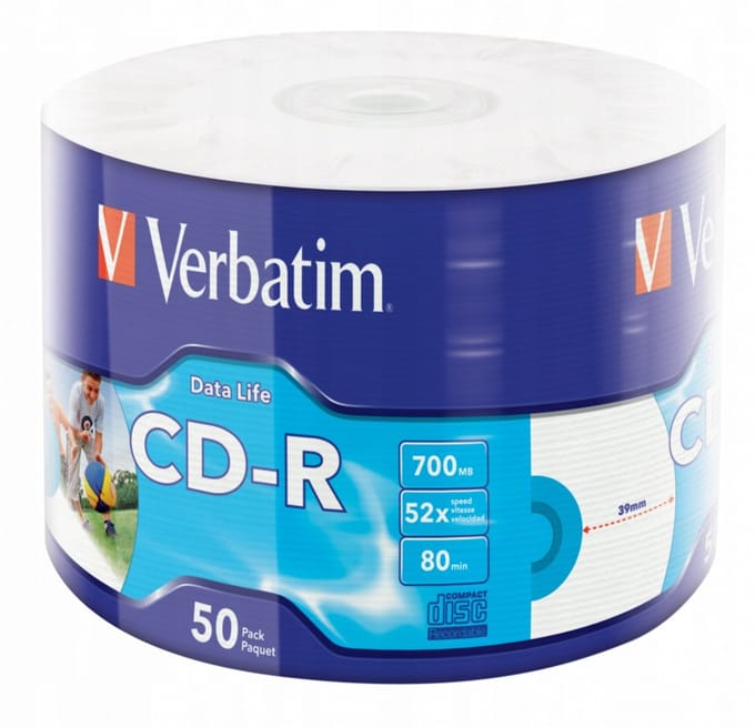 Verbatim Cd-R 700Mb Extra Beveiliging Bedrukbare Opneembare Discs 50 Stuks
