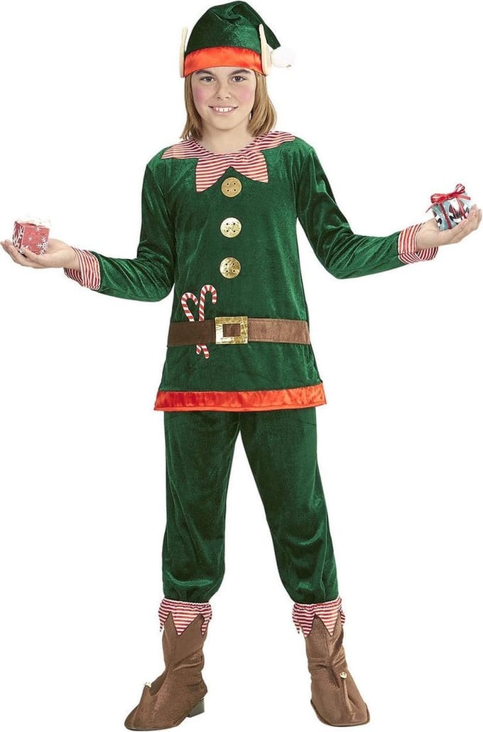 Kerstman elfje kostuum voor kids