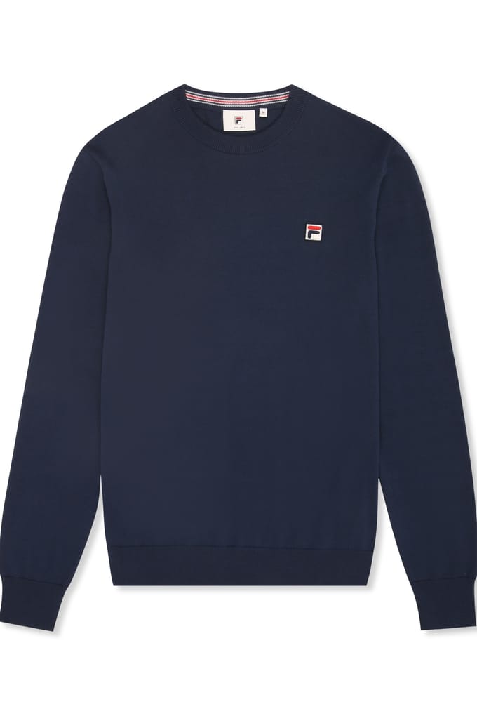 FILA Biella Slim Crewneck Knit Sweater Black Iris Taglia: S | Maglioni a maglia Outlet | Uomo | Nero