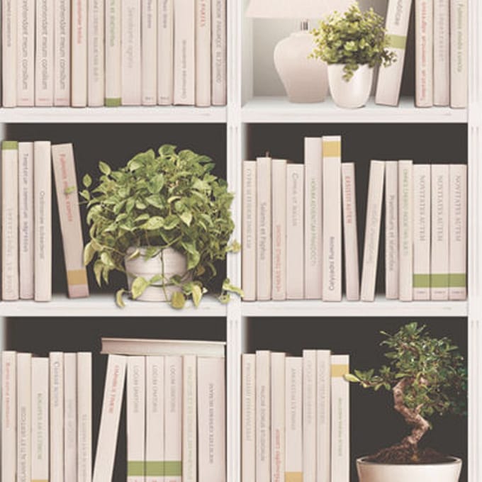 Vliesbehang Boekenkast Vintage – Afneembaar Behang J79307