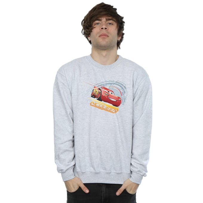 Disney Heren Cars Bliksem McQueen Sweatshirt (Sportgrijs)