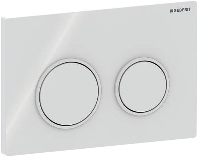 Geberit Omega20 bedieningsplaat - 2-toets spoeling - ronde knoppen - wit/matwit/wit - glans wit