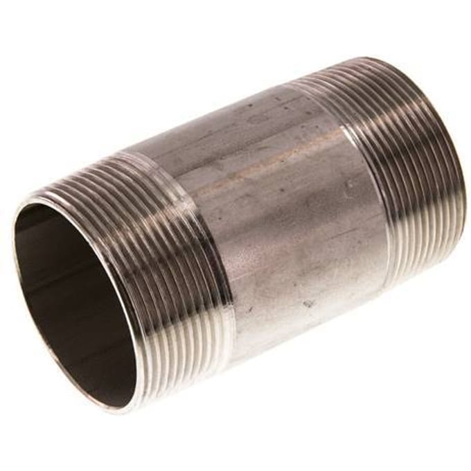 R 2'' RVS Dubbele Pijpnippel 20 Bar DIN 2982 - 100mm - FL2S-M-ST-200R-100L