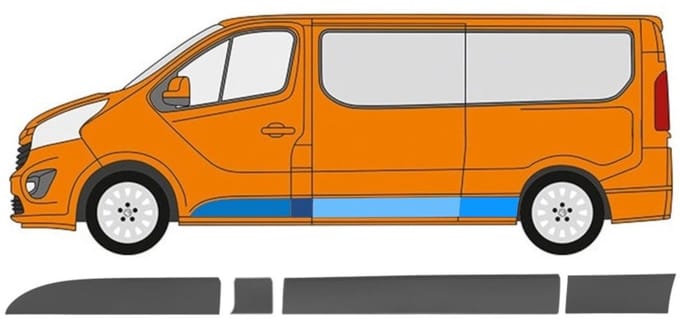 Zijlijst sierlijst voor Opel Vivaro 2014-2019 / Links / Set