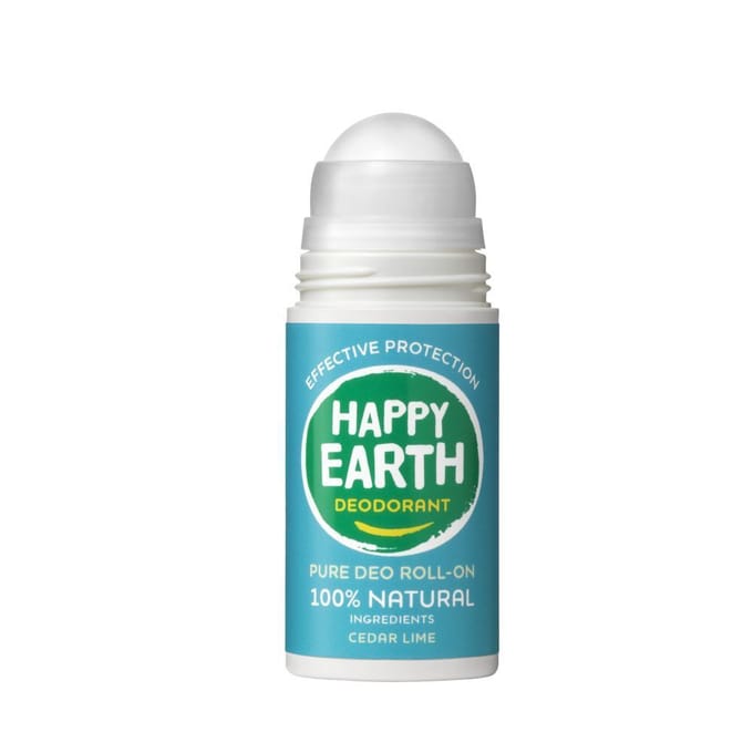 Happy Earth Deodorant Roller Cedar Lime - 100% Natuurlijk - 24 uur Bescherming - Aluminiumvrij - Alcoholvrij - 75mL