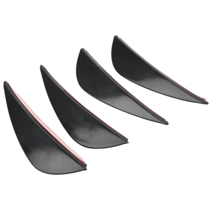 4 stuks Voorbumper Luchtmes Spoiler Modificatie Universele Diffuser PVC Plaktype Glanzend Zwart black