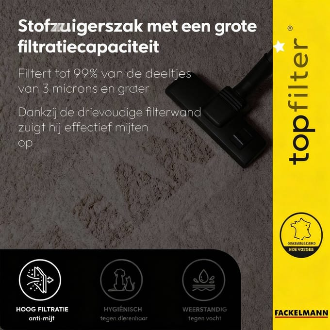 Set van 4 stofzuigerzakken voor Rowenta en Moulinex TopFilter Premium