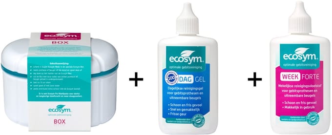 Ecosym Gebitsbakje + Week Gel + Dag Gel - Kunstgebitreiniging - Starter set