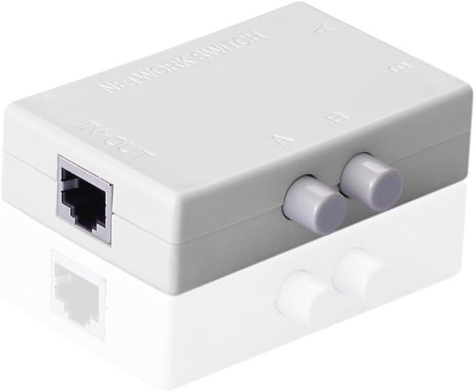 2-poorts Netwerk Switch Selector Hub - 2-in 1-uit / 1-in 2-uit 100Mhz