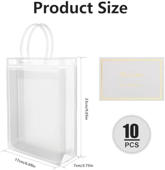 Set van 10 doorzichtige cadeauzakjes met handvatten