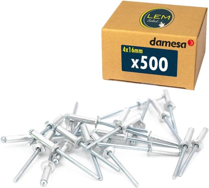 500 Stuks Popnagels Platte Kop Aluminium/Staal 4 x 16 mm