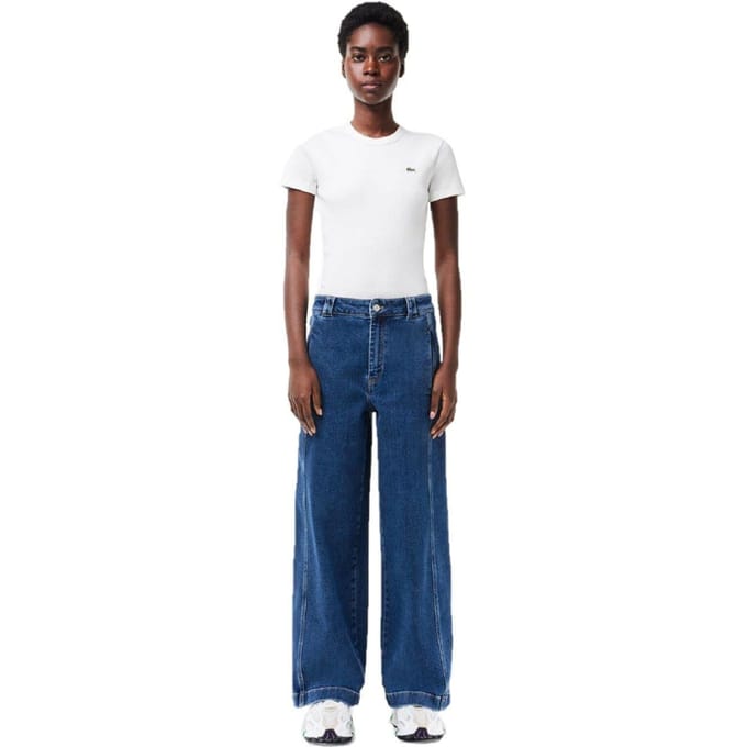 Lacoste Damesjeans met relaxte pasvorm (Medium Blauw)