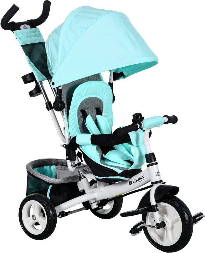 HOMCOM Kinderdriewieler Polyester, Metaal 102L x 49B x 102H cm Groen