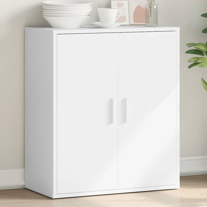 vidaXL - Dressoir - 79x38x80 - cm - bewerkt - hout - wit