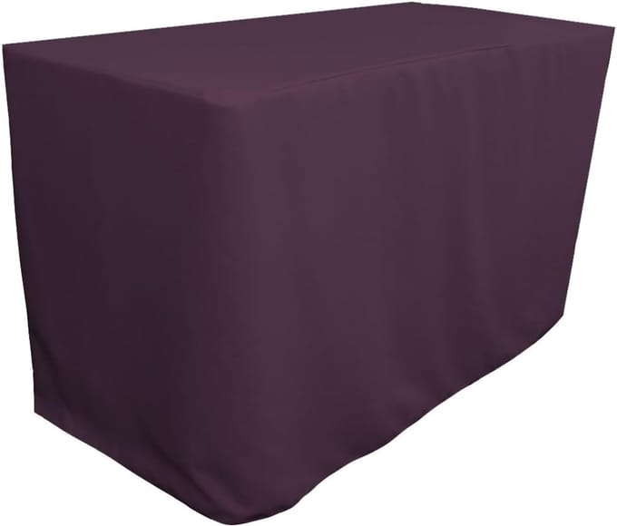 Zwart Polyester Popeline Tafelkleed Elastisch voor Opvouwtafel Rechthoekig 122x61 cm