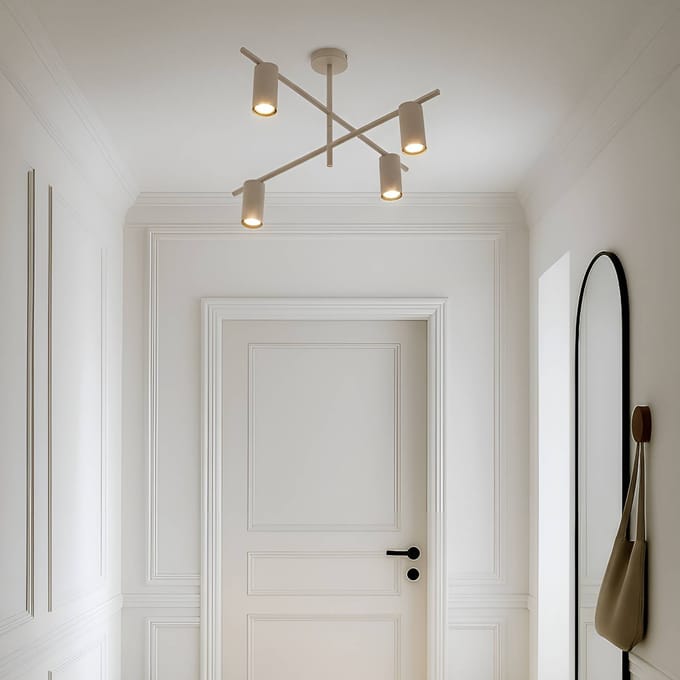 Lindby - plafondlamp - 4lichts - IJzer - H: 40 cm - GU10 - beige