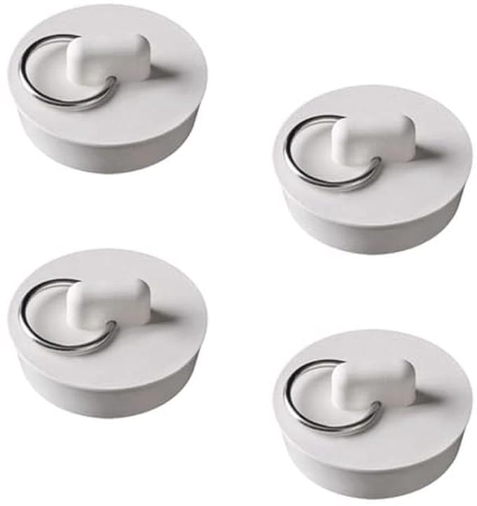 Set van 4 Universele Bad- en Keukenpluggen – Rubber Afvoerstop met Ophangring (30-33 mm)
