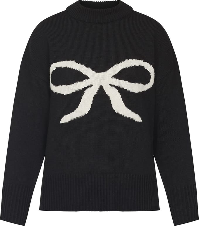 SISTERS POINT Miba-bow - Dames Trui - Black/cream - Maat S