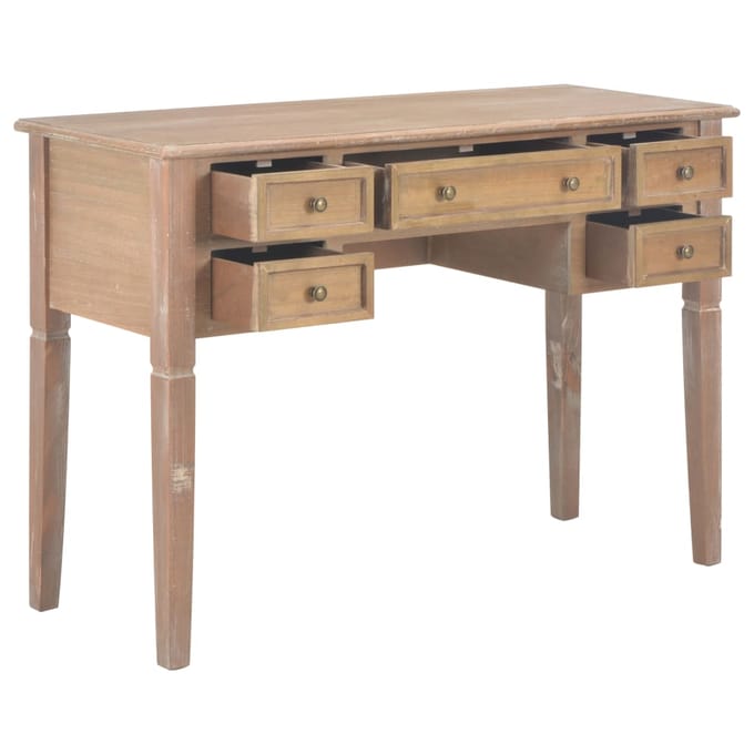 vidaXL - Schrijftafel - 109,5x45x77,5 - cm - hout - bruin
