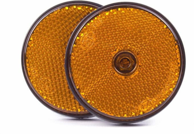 Benson Ronde reflector met schroefbevestiging - 60 mm - oranje - 2 stuks