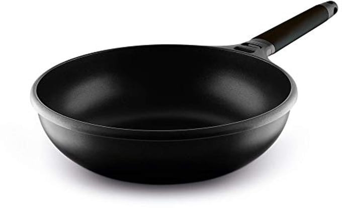 Aluminium Wok met Afneembare Handgreep voor Optimale Kookprestaties