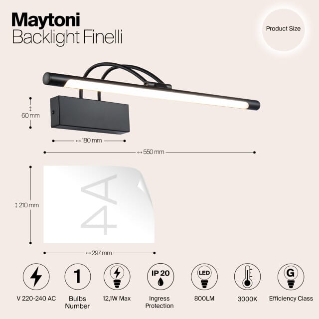 Maytoni achtergrondverlichting finelli -
