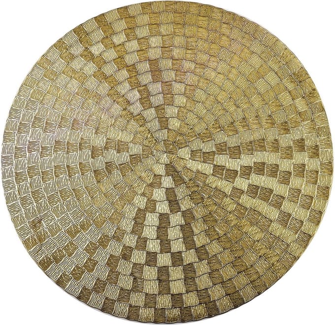 Allesken - Set van 4 placemats/tafelmat/onderlegger - Goud - Rond 38cm