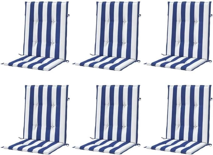 Set van 6 Tuinstoelkussens met Lage Rugleuning - Waterafstotend en Comfortabel