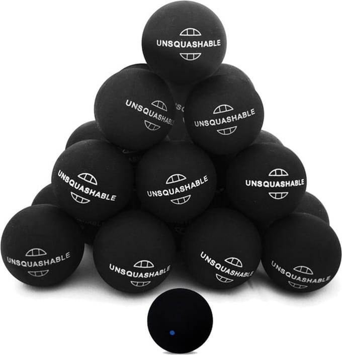 25 squashballen blauwe stip Unsquashable