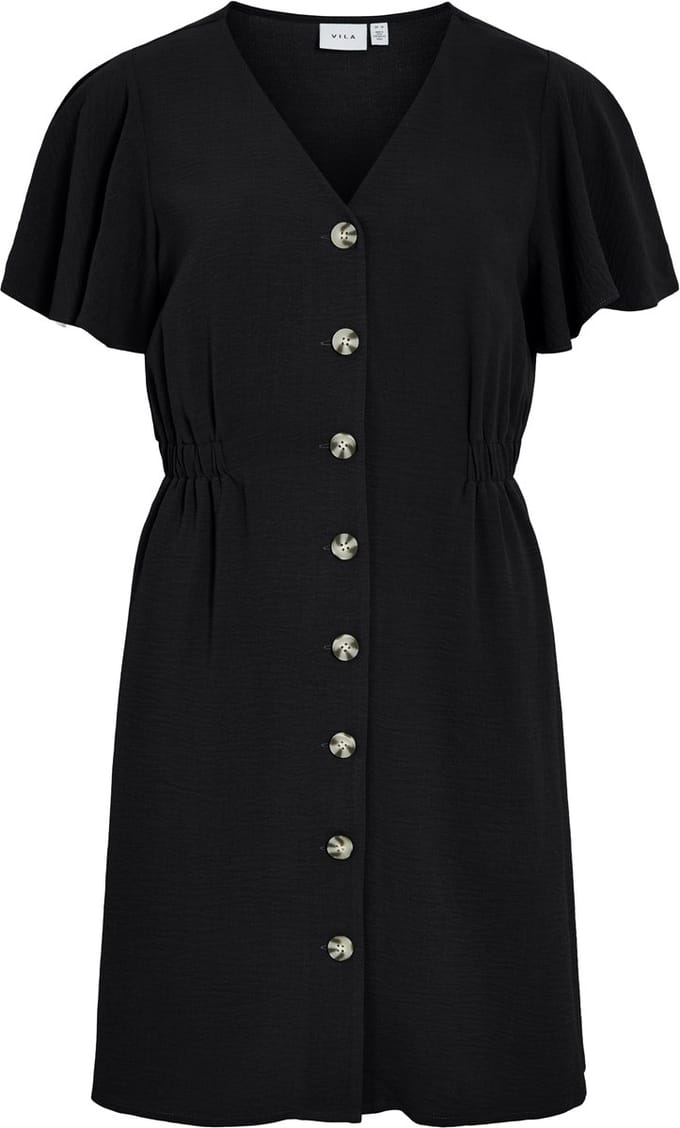 VILA - VIGABSEN S/S V-NECK SHORT DRESS/KA - Dames - Mini jurken