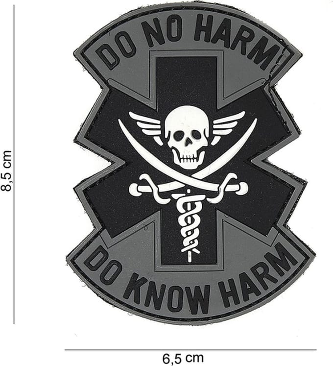 101 Inc Embleem 3D Pvc Do No Harm Grijs Zwart  16099