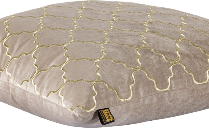 PTMD Lizze Sierkussen - 60x3x60 cm - Fluweel - Beige