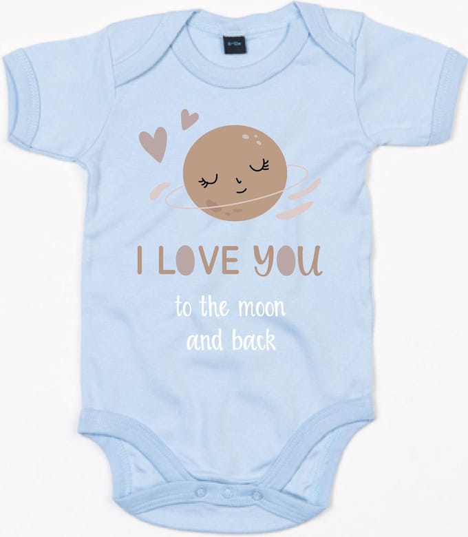 Rompertje Moon Print-Dusty Blue-12-18 Maanden