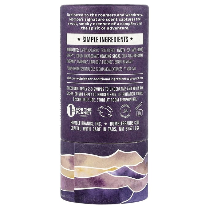 Humble Brands, Aluminiumvrije Deodorant, Rozemarijn & Cederhout, 75g (2.65oz) black