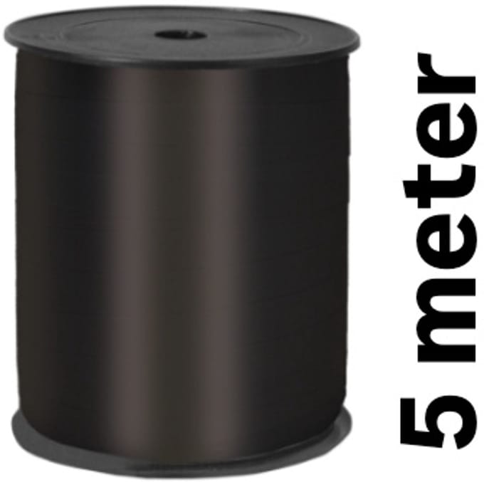 5m sierlint lint - zwart- krullint - cadeau versiering -