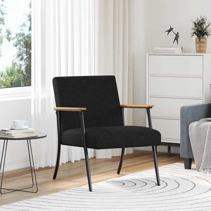 vidaXL - Fauteuil - Zwart - Stof