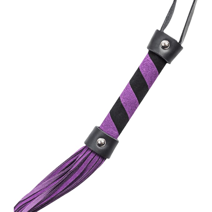 Rimba - Zweepje- Flogger - Suede - 36 Strengen - Paars/Zwart