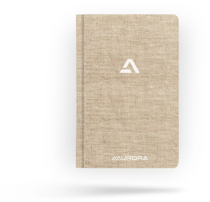 Notitieboek Aurora A5 ruit 5x5mm 192 pagina's 80g linnen grijs