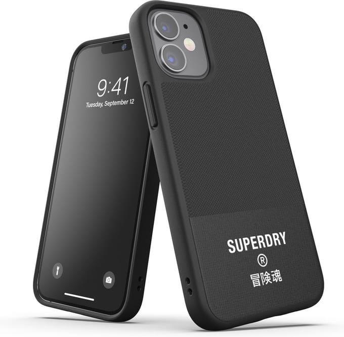 Superdry Moulded Case Canvas PC en TPU logo hoesje voor iPhone 12 mini - zwart