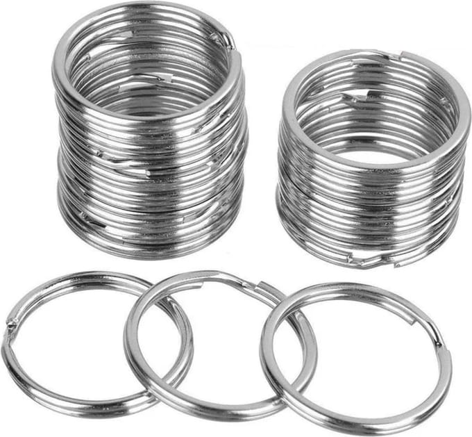 Hiden - Sleutelringen - Sleutelhanger maken - Sleutelringen met Ketting - Sleutelhanger ring - 30 stuks