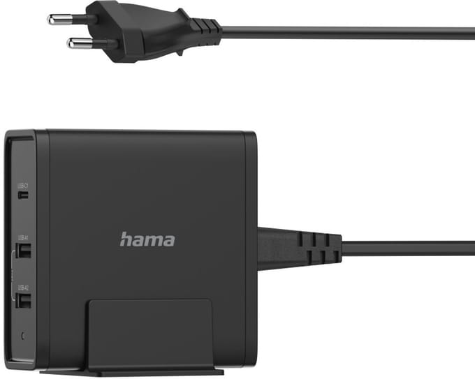Hama Essential Line power adapter - 5-20V - 2 x USB 24 pin USB-C - 65 Watt