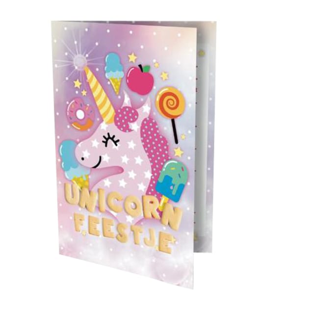 Uitnodigingskaarten - Eenhoorn - Unicorn feestje - 6st.