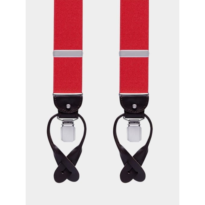 Profuomo Bretels braces luxe 35mm solid red pp1l00001c/600