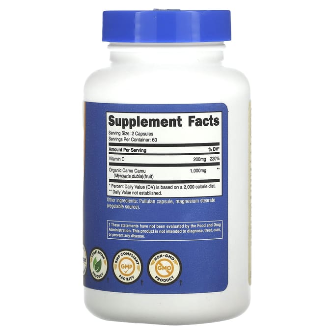 Nutricost, camu camu, 1.000 mg, 120 capsules (500 mg per capsule)