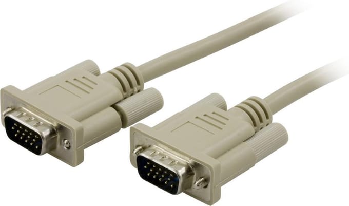DELTACO DEL-40A, VGA mannelijk naar VGA mannelijk, 3m, grijs