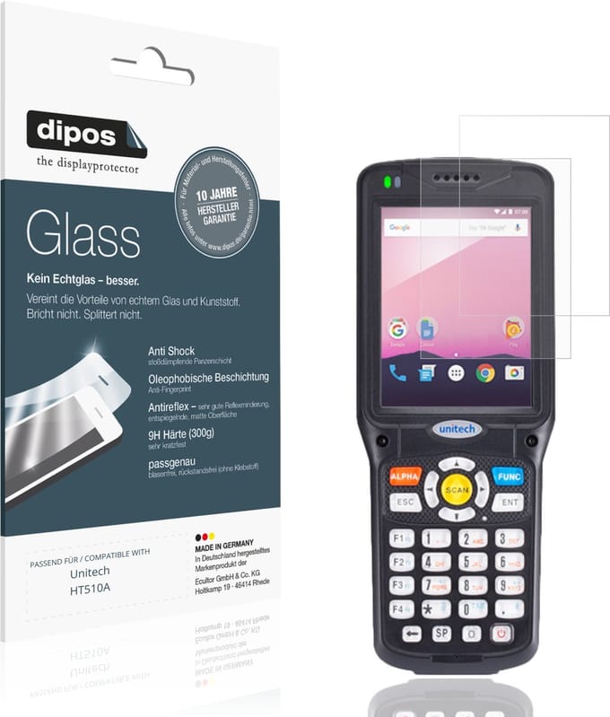 dipos – 2x Matte Pantserfolie geschikt voor Unitech HT510A | 9H Screenprotector