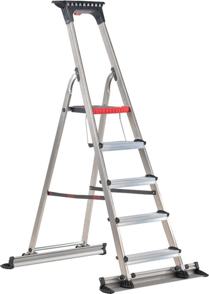 Altrex Huishoudtrap - 5 treden - SET met Gardenbase - Max. werkhoogte 3.00 m - Double Decker