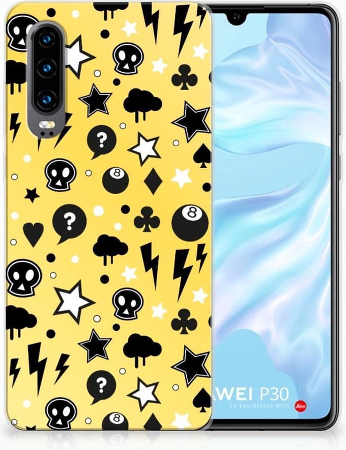 Silicone Back Case Huawei P30 Punk Geel
