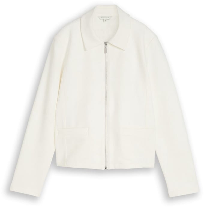 Tom Tailor - Regular fit jas met rits - Maat L - Whisper White