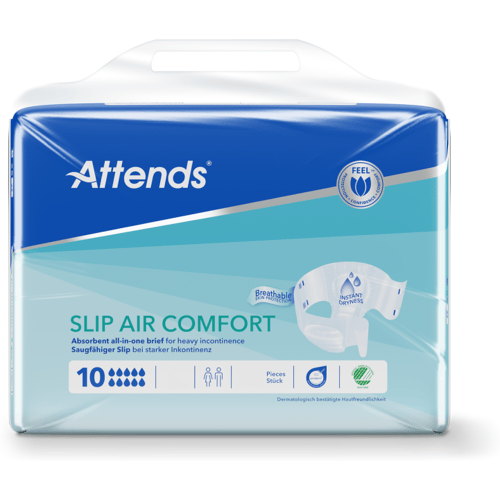 Attends Slip Air Comfort 10 Large - 3 paquets de 26 protections
